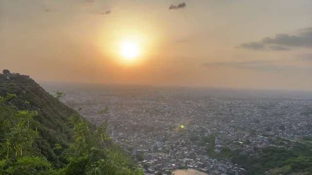 Sunset Over Jaipur Cityscape From Nahargarh Fort