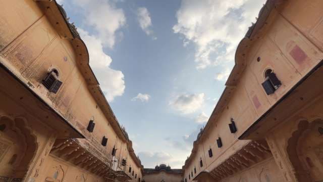 Stunning Courtyard View Inside Jaipur's Hawa Mahal Palace