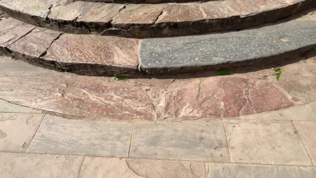 Ancient Stone Steps With Weathered Textures