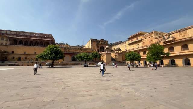 Exploring Amber Fort's Grand Courtyard in Jaipur