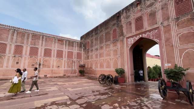 Historic Courtyard Entrance at Amber Fort in Jaipur