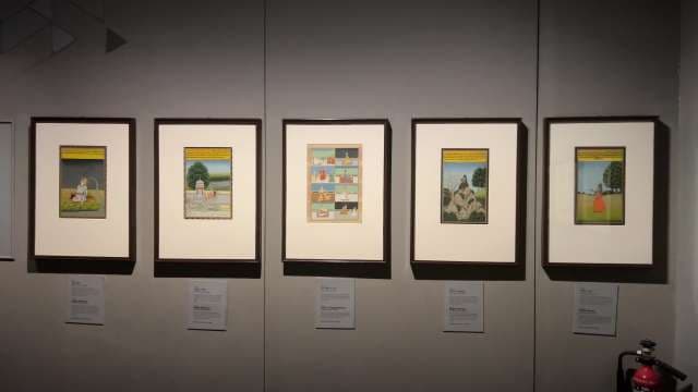 Traditional Indian Miniature Paintings Displayed in Art Gallery