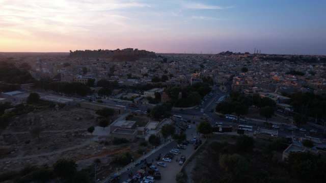 Jaisalmer Cityscape at Sunset With Historic Fort in View