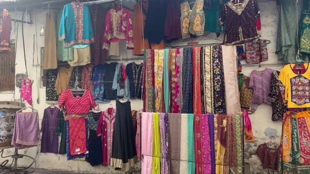 Vibrant Indian Ethnic Clothing Displayed at Local Market
