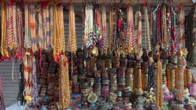 Traditional Indian Jewelry and Bangles Market Display