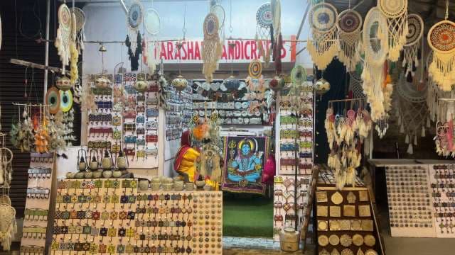Colorful Indian Handicrafts and Dreamcatchers Market Stall