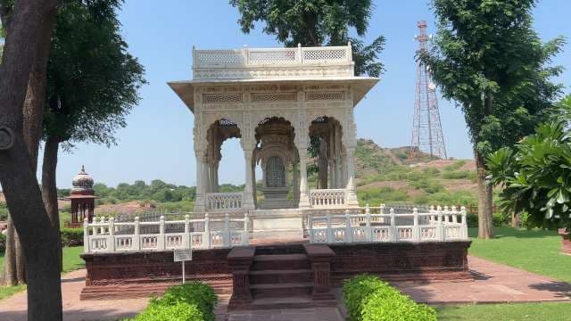 Majestic White Marble Pavilion in Jodhpur Garden