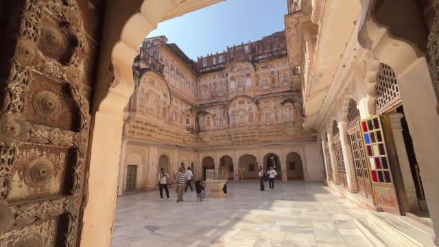 Exploring Mehrangarh Fort's Stunning Palace Courtyard in Jodhpur