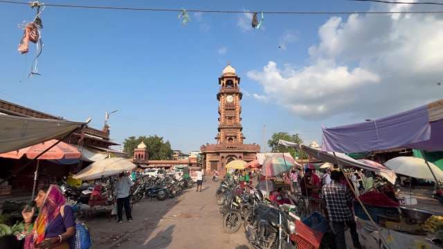 Vibrant Market Day at Jodhpur Clock Tower, India