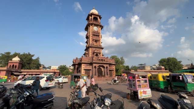 Historic Clock Tower in Jodhpur’s Bustling Sardar Market