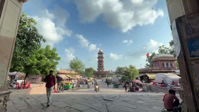 Bustling Sardar Market and Clock Tower in Jodhpur