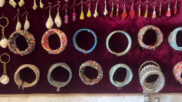 Handcrafted Beaded Bracelets and Earrings Display