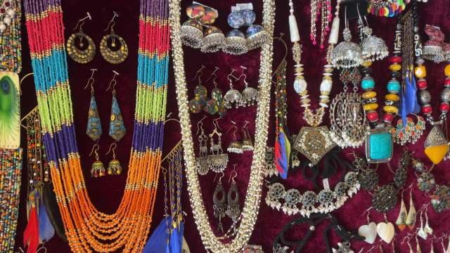 Vibrant Display of Handmade Ethnic Jewelry and Accessories