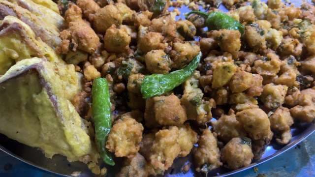 Crispy Indian Pakora and Fritters Served Fresh
