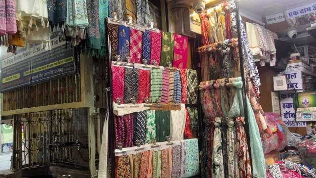 Colorful Scarves on Display at Jaipur Textile Market
