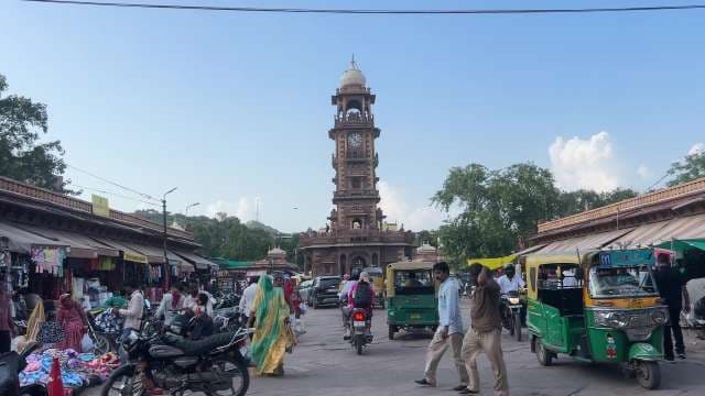 Bustling Sardar Market and Clock Tower in Jodhpur