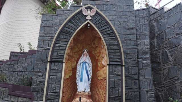 Statue of Virgin Mary at Medak Cathedral Grotto
