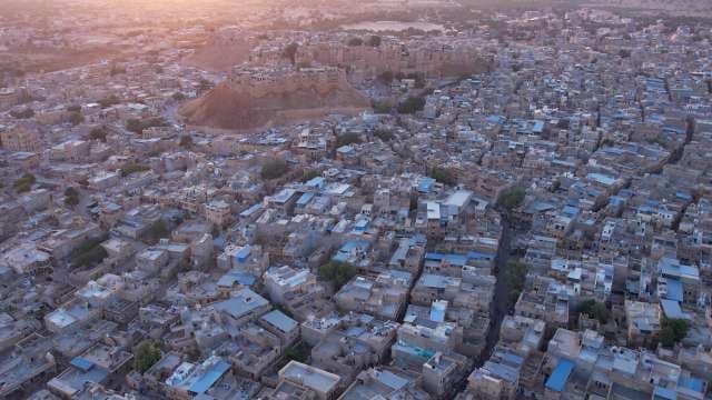Aerial View of Jaisalmer Fort and Surrounding Cityscape
