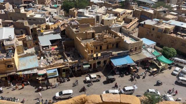 Bustling Streets and Historic Architecture of Jaisalmer City
