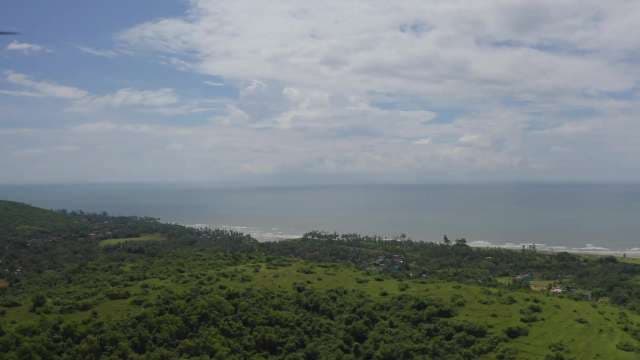 Aerial View of Tropical Coastal Landscape and Ocean Horizon in Goa