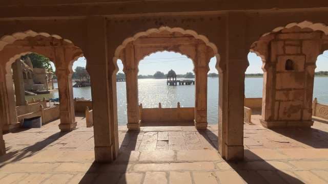 Serene View From Gadsisar Lake Pavilion in Jaisalmer