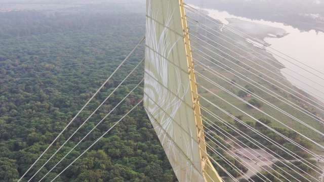 Aerial View of Iconic Signature Bridge Tower Delhi