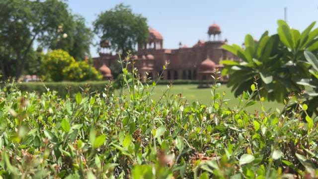 Red Fort Gardens and Historic Mughal Architecture in Delhi