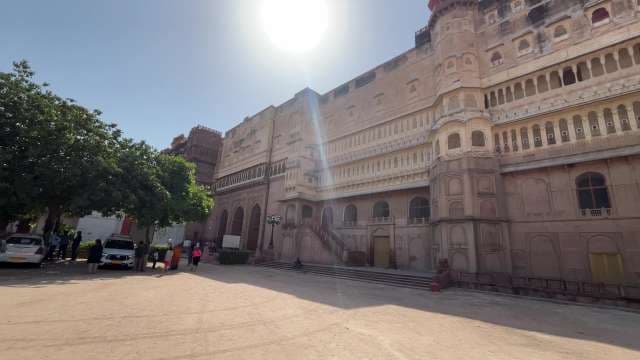 Sunlit Facade of Majestic Mehrangarh Fort in Jodhpur