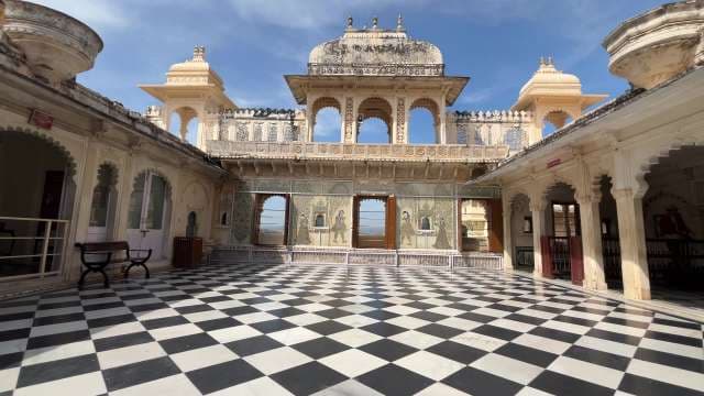 Inside Udaipur City Palace: Historic Courtyard and Rajput Architecture