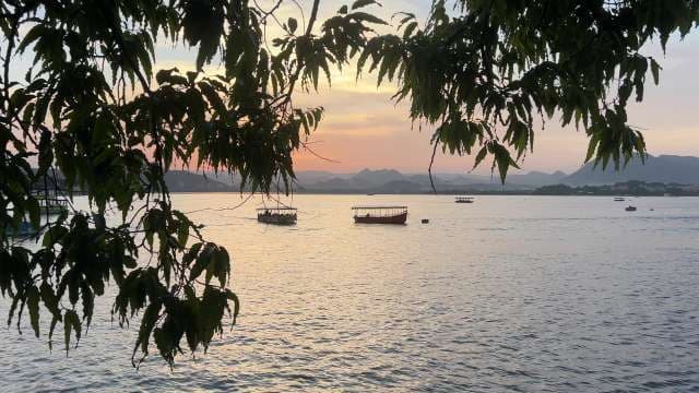 Peaceful Sunset Boat Ride on Calm Waters