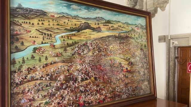 Epic Historic Battle Scene Painting Displayed in Museum Udaipur