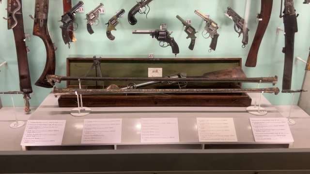 Antique Firearms and Revolvers Displayed in Museum Exhibit Udaipur