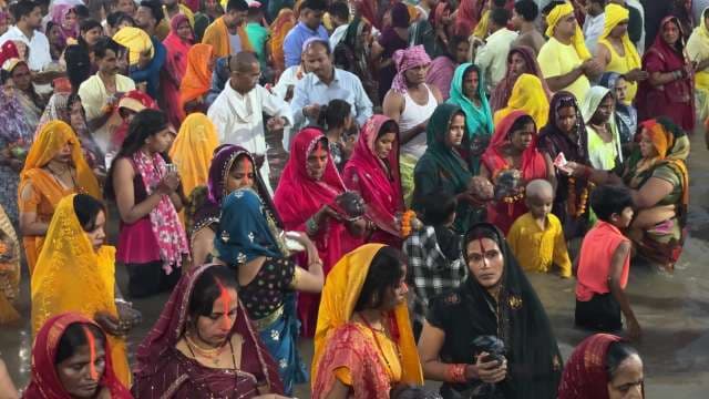 Devotees Gather for Chhath Puja Ritual in India