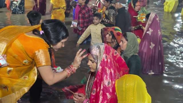 Chhath Puja Night Celebrations at Sacred River Ritual