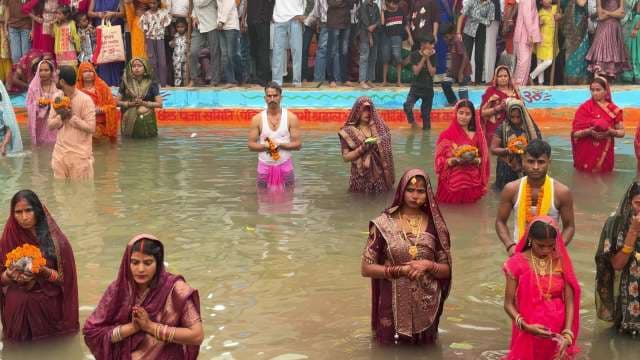 Devotees Celebrate Chhath Puja with Ritual Bath in India