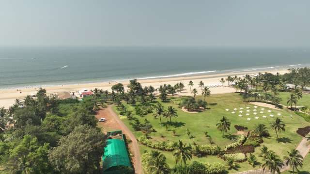 Arial shot of Mobor Beach Goa, India
