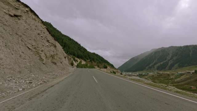 Scenic Mountain Road Drive Through Alpine Valley