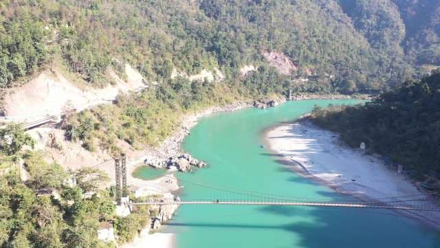 Majestic Suspension Bridge Over River Ganga 
