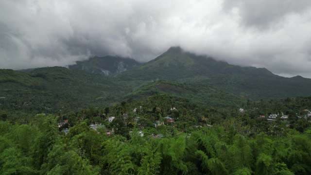 Tropical Montane Cloud Forest Mountain Landscape with Low-Lying Clouds