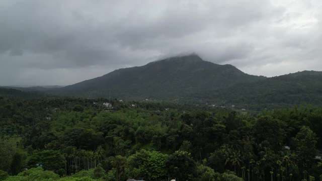 Lush Green Mountain Valley with Dense Tropical Forest