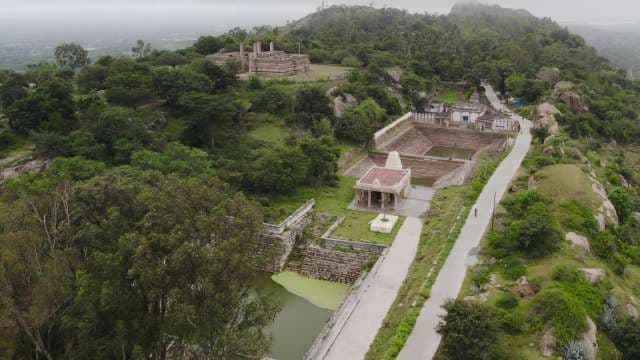 Ancient Cheluvanarayana Swamy Temple Aerial View in Lush Forest