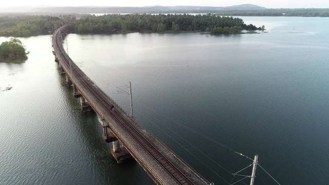 Honnavar Railroad Bridge Aerial View