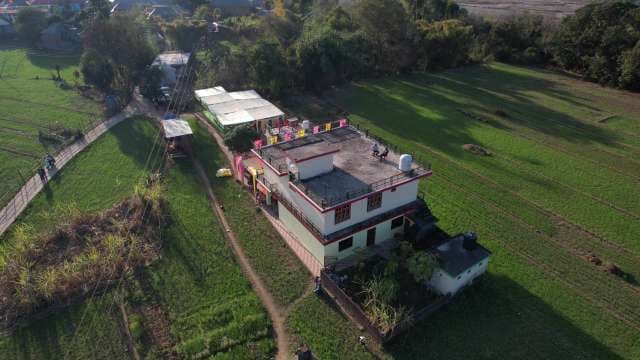 Aerial View of Countryside Landscape, Himachal