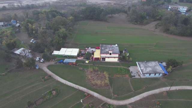 Aerial Farm View: Rural Agricultural Property and Buildings