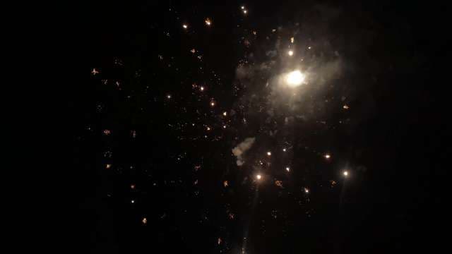 Fireworks Light Up Night Sky with Brilliant Bursts