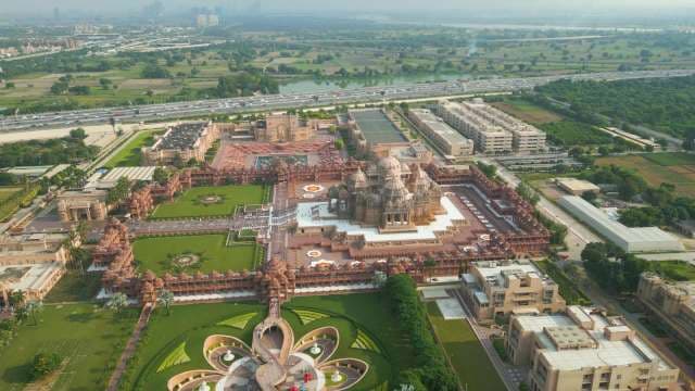 Akshardham Temple Delhi Aerial View & Architectural Marvel