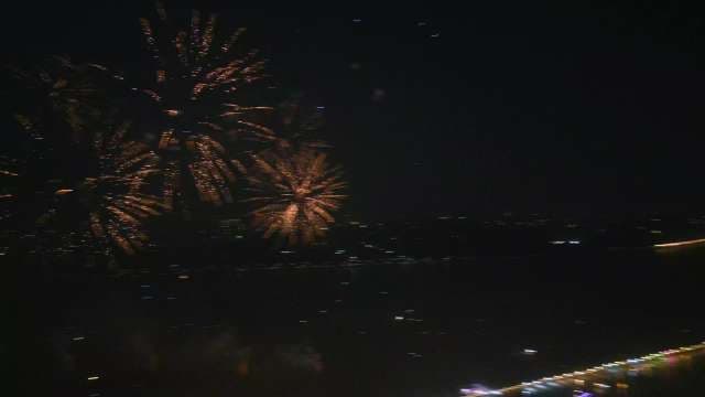 Vibrant Fireworks Display Over Night Sky