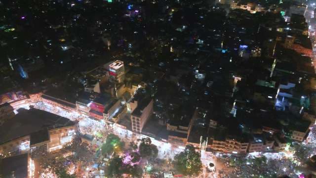 Vibrant Night Market Energy: Aerial City Lights
