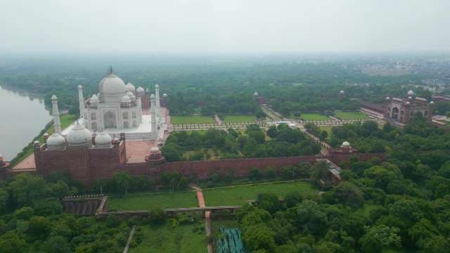 Taj Mahal Aerial View: India's Iconic Monument