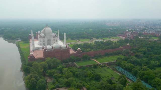 Taj Mahal Aerial View: India's Iconic Monument